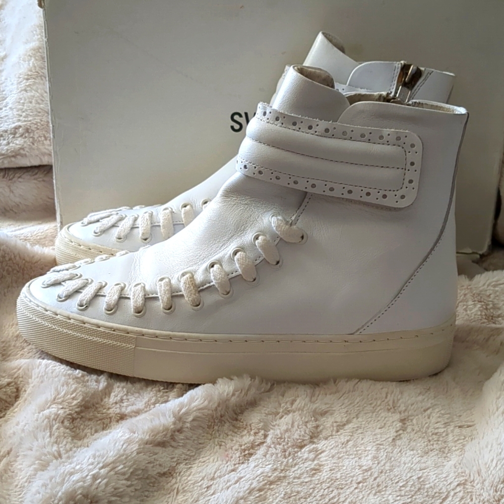 ✨ Handmade Luxury: Swear Blake 1 White Leather Sneakers EU 38 (7.5 US)